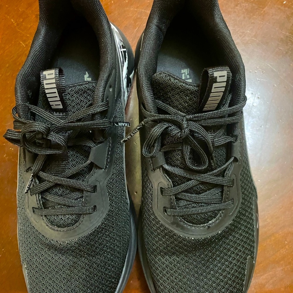 Puma Black Athletic Running Shoes with Mesh Upper